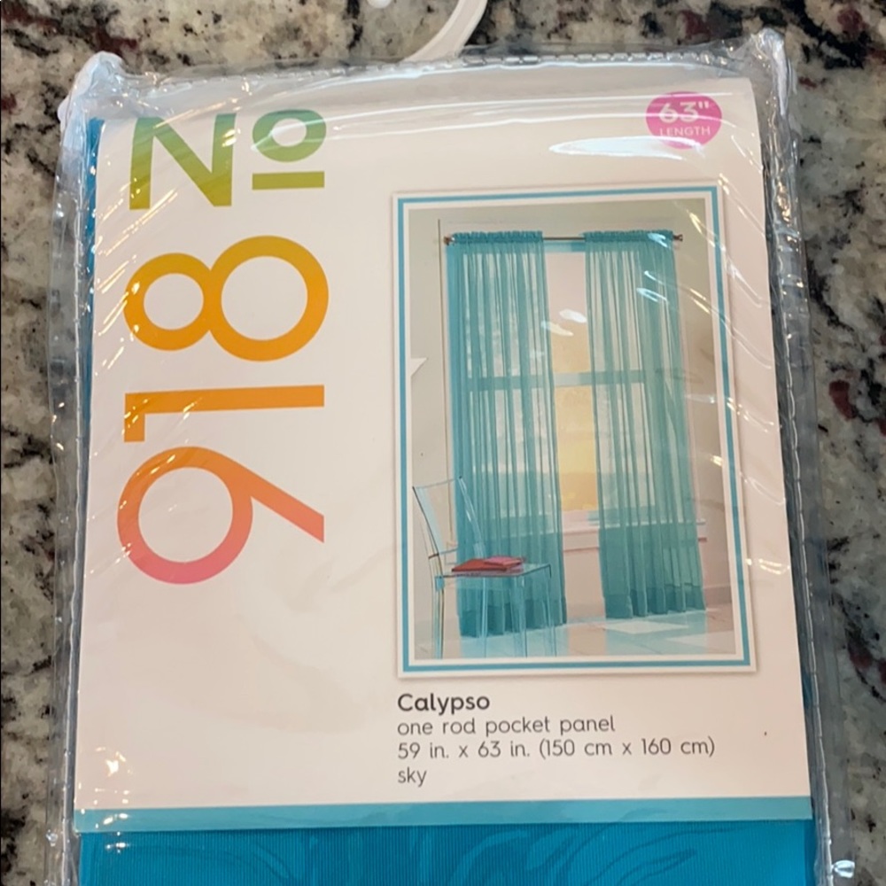 Sheer teal curtain NWT
